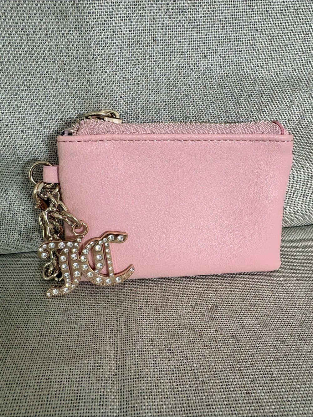 Juicy Couture Pink Coin Pouch with Rhinestone JC Charm as New
